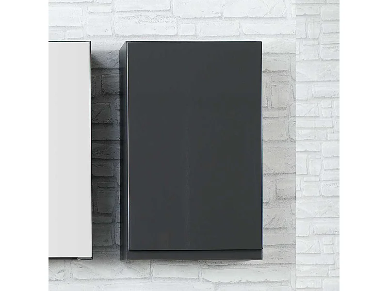 Bad Hängeschrank in Anthrazit Hochglanz 40 cm
