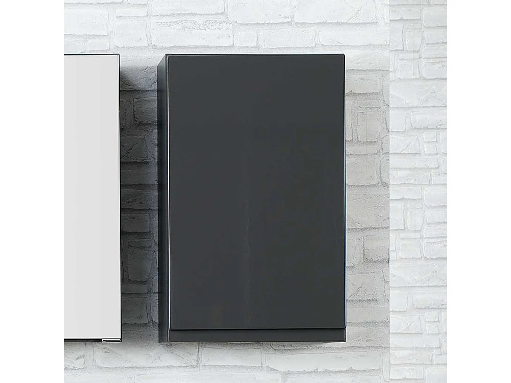 Bad Hängeschrank in Anthrazit Hochglanz 40 cm