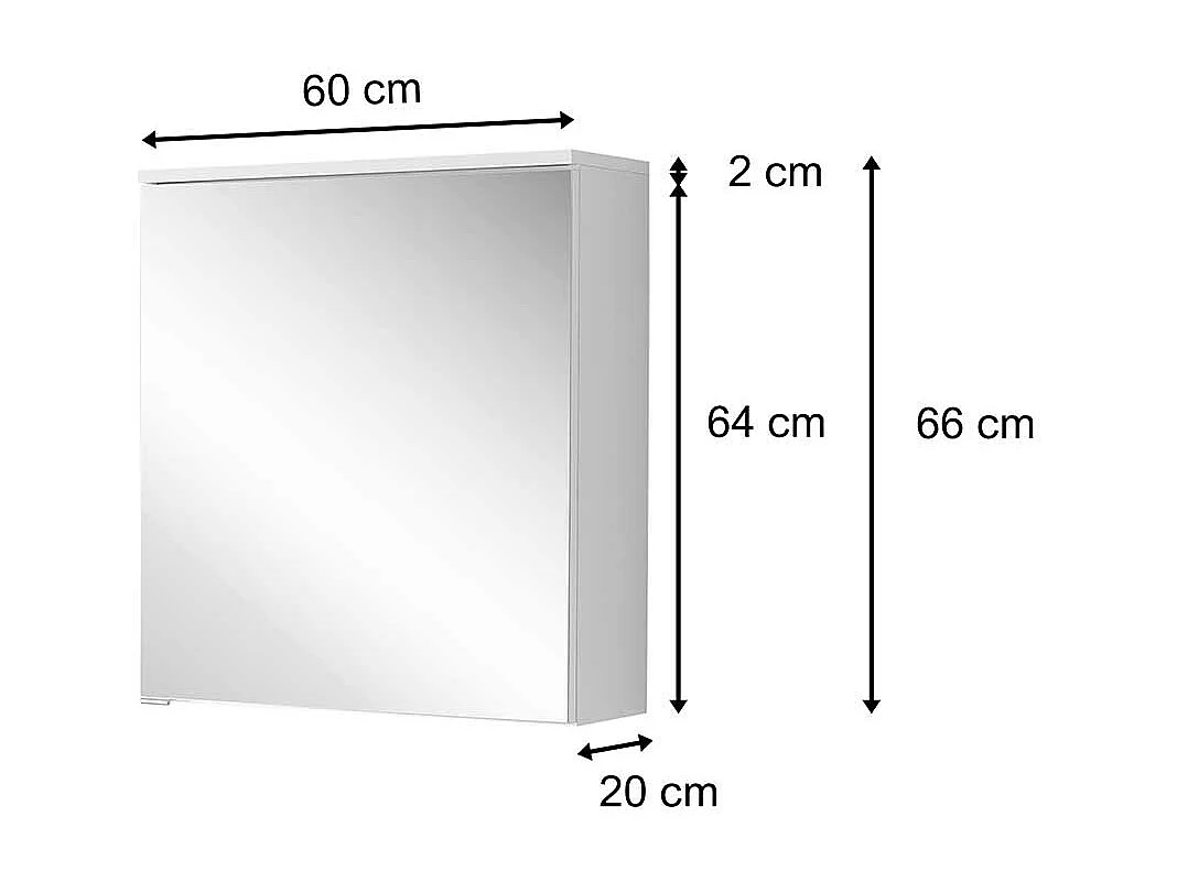 Badezimmer Spiegelschrank in Weiß einer Tür