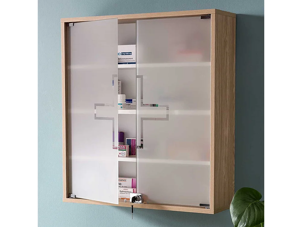 Medikamentenschrank mit Glastüren sicher abschließbar