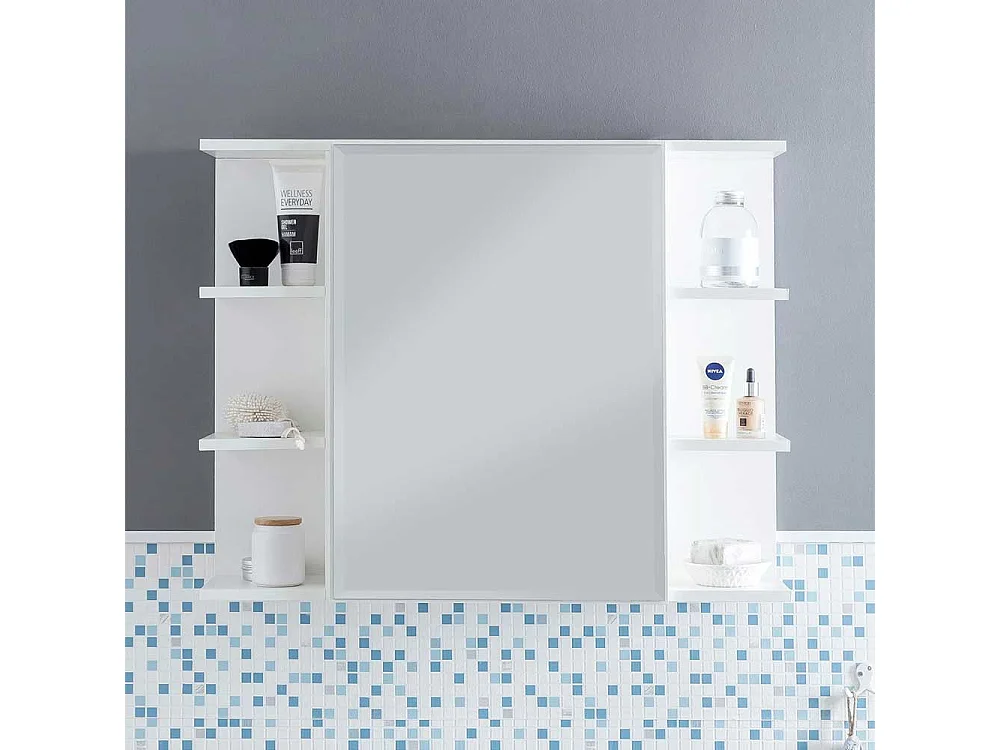 Weißer Spiegelschrank 80 cm breit 1-türig