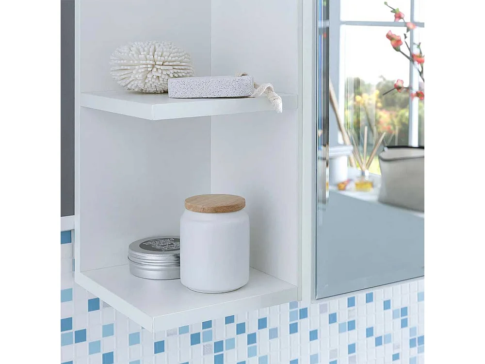 Weißer Spiegelschrank 80 cm breit 1-türig