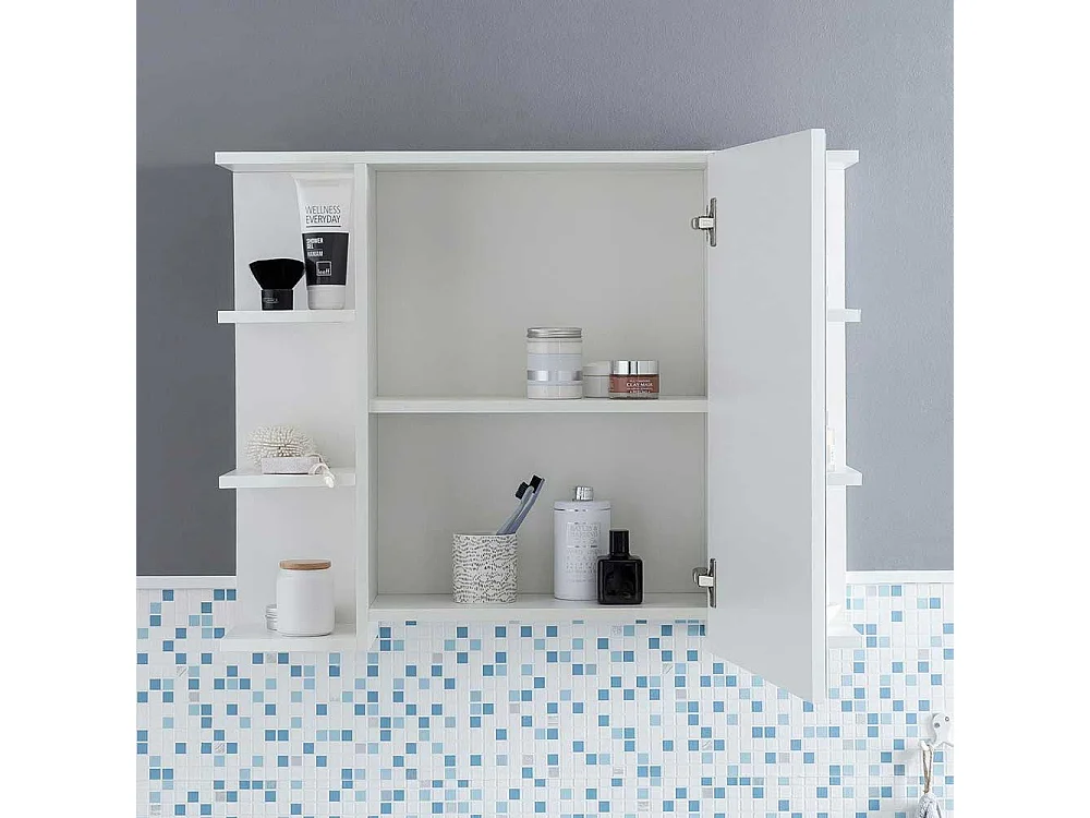 Weißer Spiegelschrank 80 cm breit 1-türig