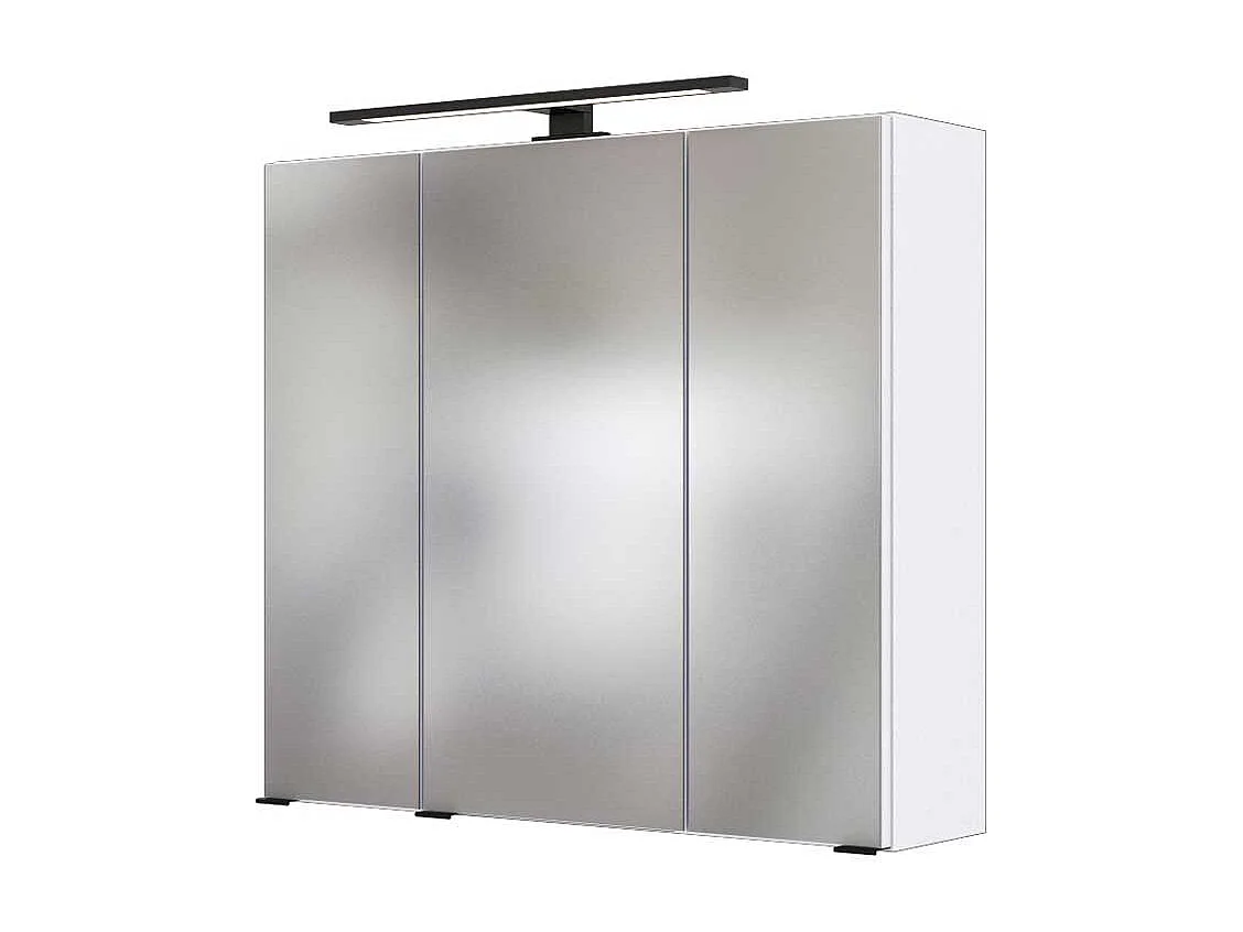 Weißer Spiegelschrank mit 3 Türen LED Beleuchtung