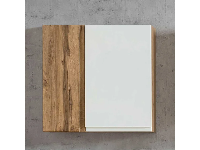 Badezimmer Hängeschrank in Weiß und Wildeichefarben Made in Germany