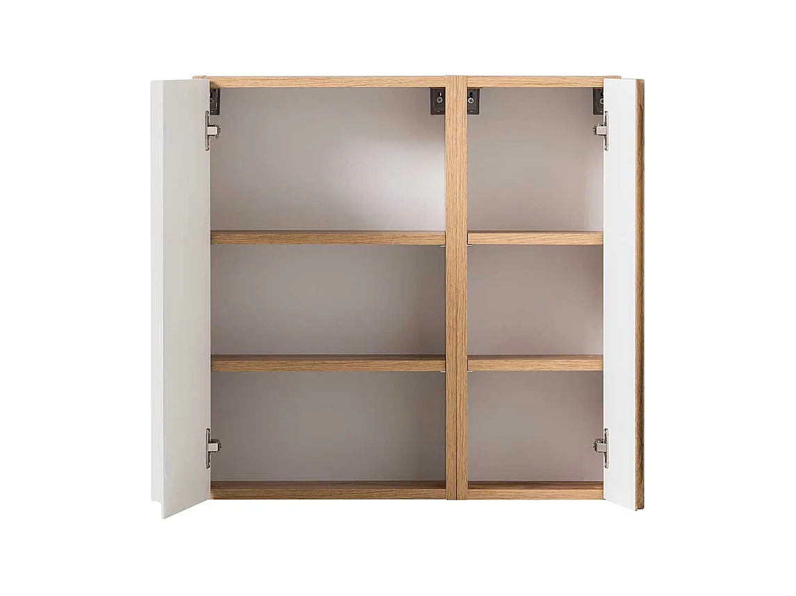 Badezimmer Hängeschrank in Weiß und Wildeichefarben Made in Germany