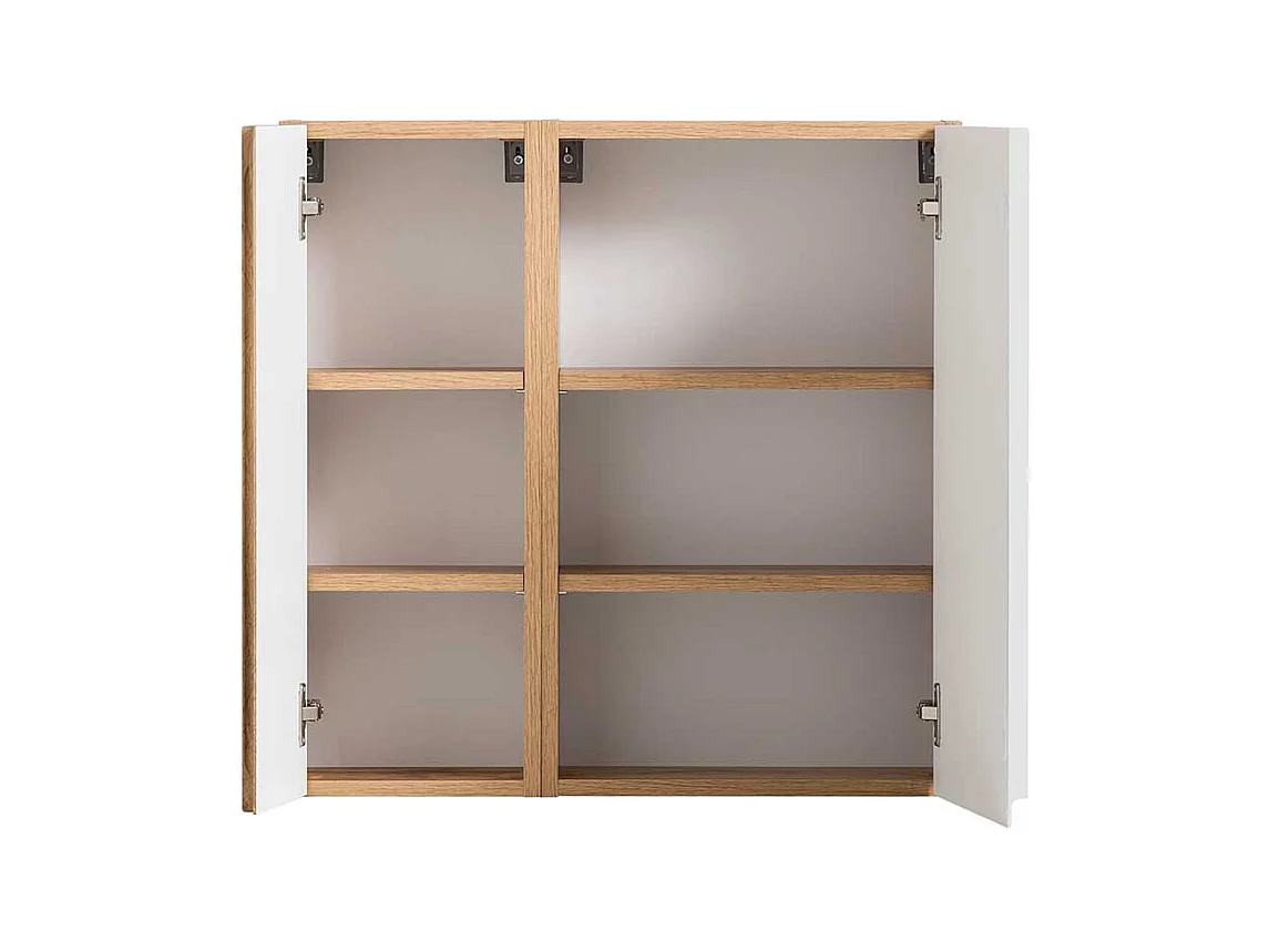 Badezimmer Hängeschrank in Weiß und Wildeichefarben Made in Germany