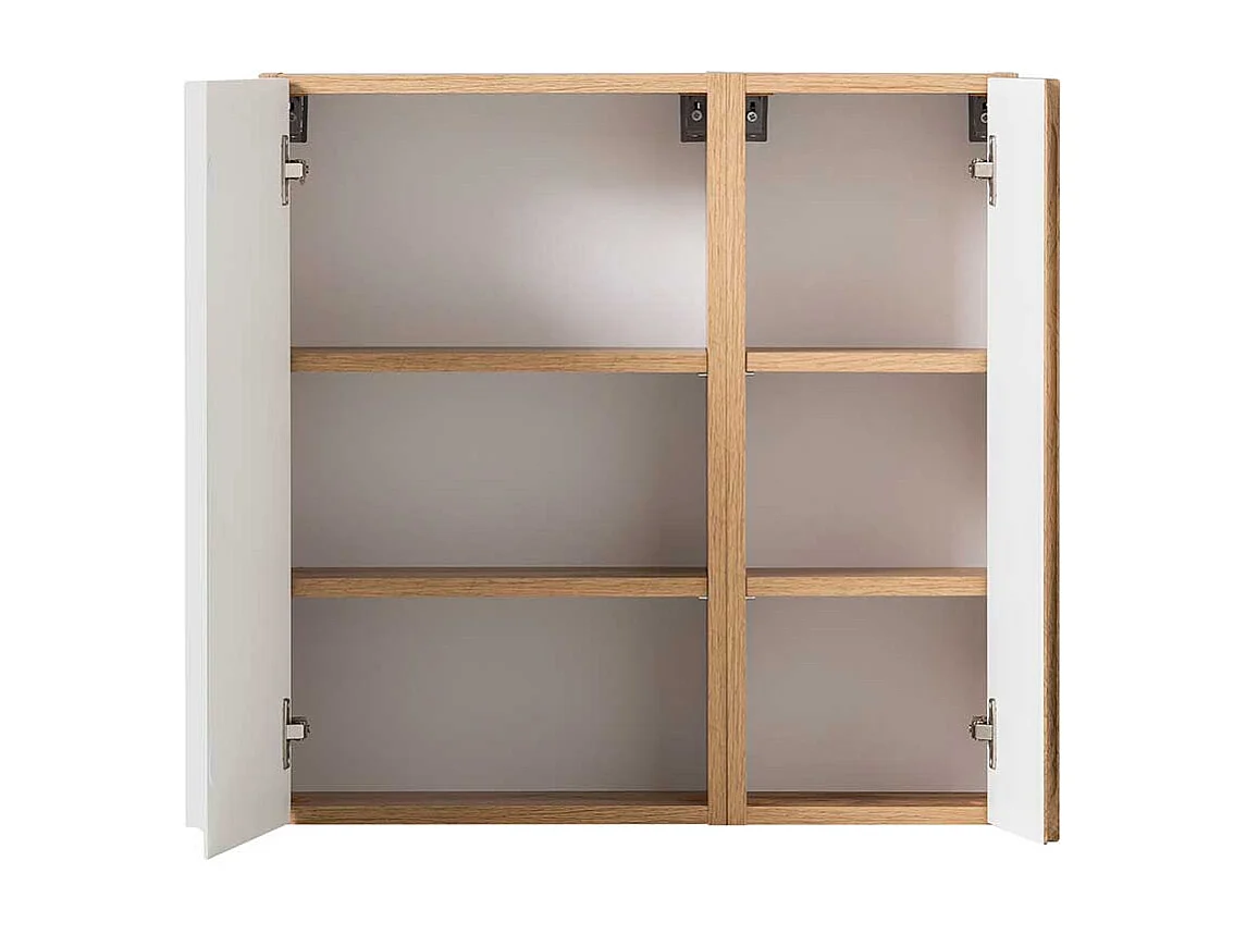 Badezimmer Hängeschrank in Weiß und Wildeichefarben Made in Germany