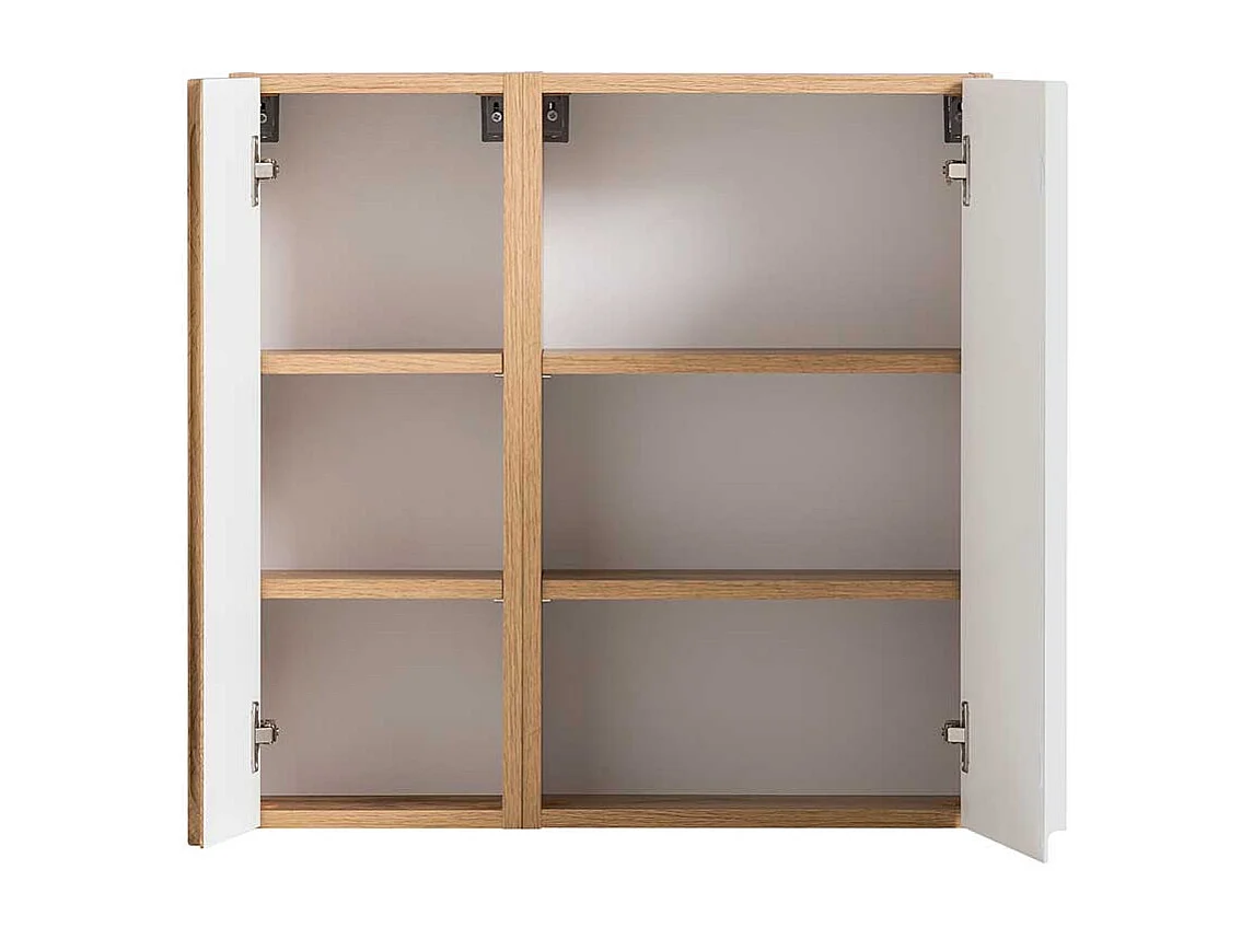 Badezimmer Hängeschrank in Weiß und Wildeichefarben Made in Germany