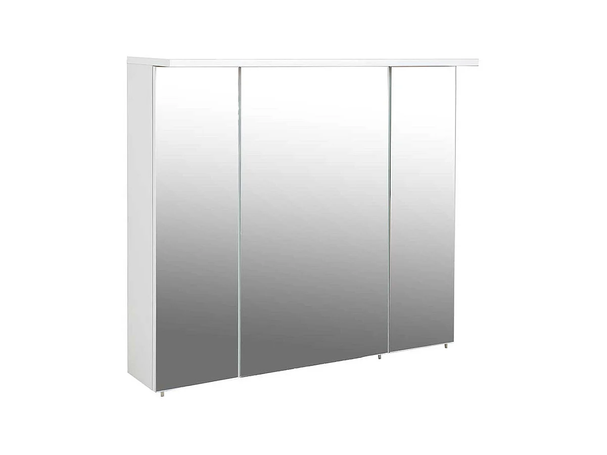 Wei�er Badezimmer Spiegelschrank mit LED Beleuchtung 73 cm hoch
