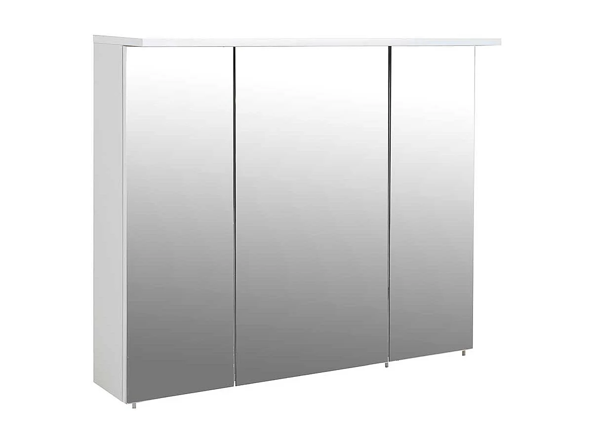 Weißer Badezimmer Spiegelschrank mit LED Beleuchtung 73 cm hoch