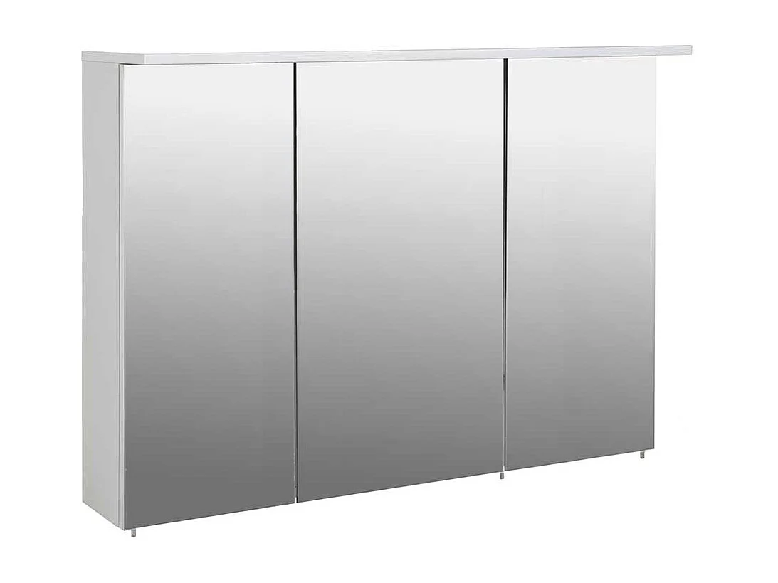 Weißer Badezimmer Spiegelschrank mit LED Beleuchtung 73 cm hoch