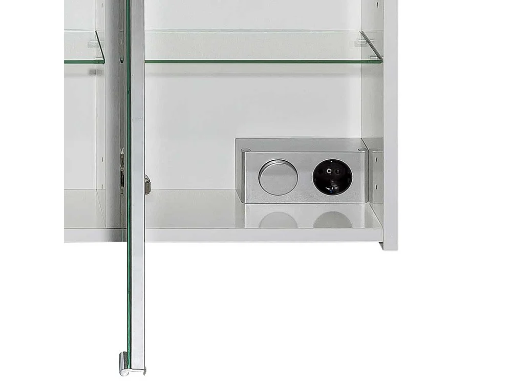 Weißer Badezimmer Spiegelschrank mit LED Beleuchtung 73 cm hoch