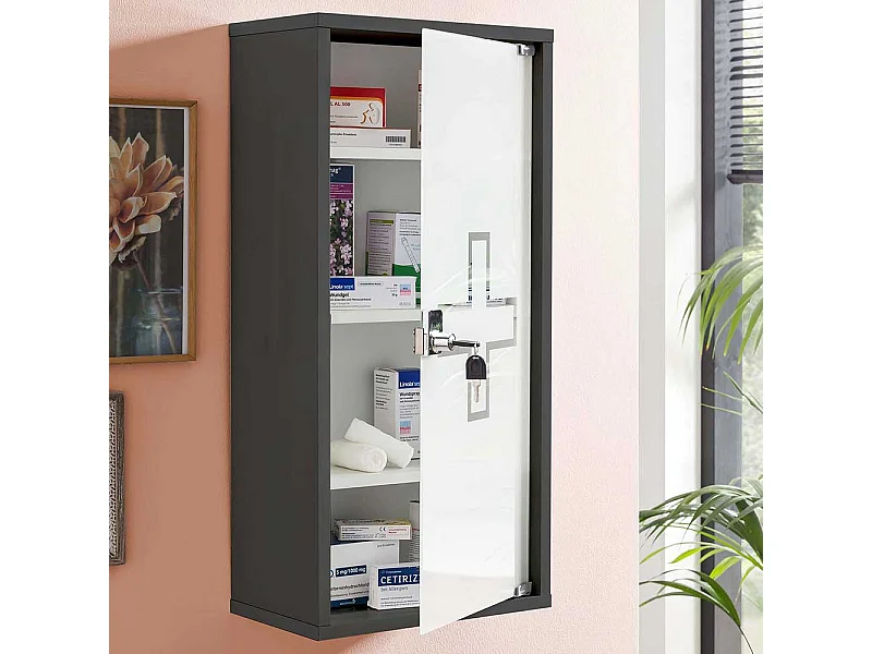 Moderner Medizinschrank in Anthrazit sicher abschließbar