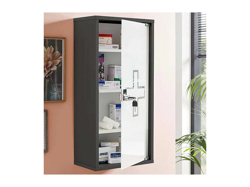 Moderner Medizinschrank in Anthrazit sicher abschließbar