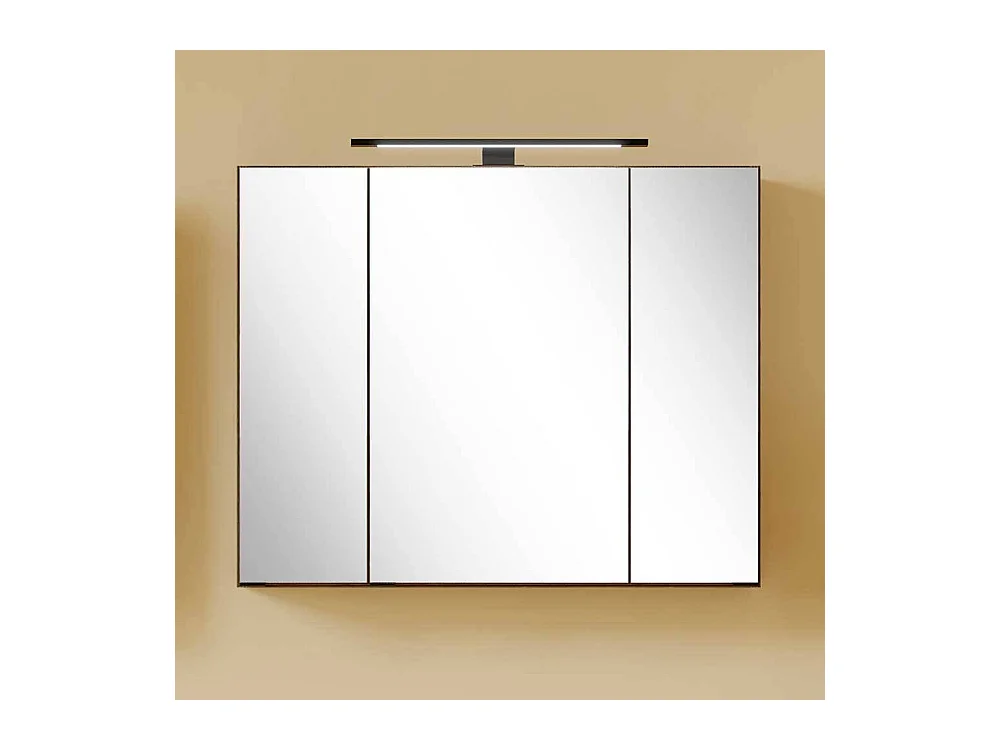 Badezimmerschrank Spiegelschrank Bad mit LED Beleuchtung in Eiche dunkel