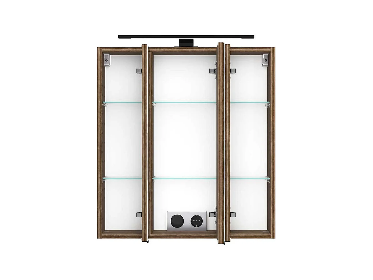 Badezimmerschrank Spiegelschrank Bad mit LED Beleuchtung in Eiche dunkel