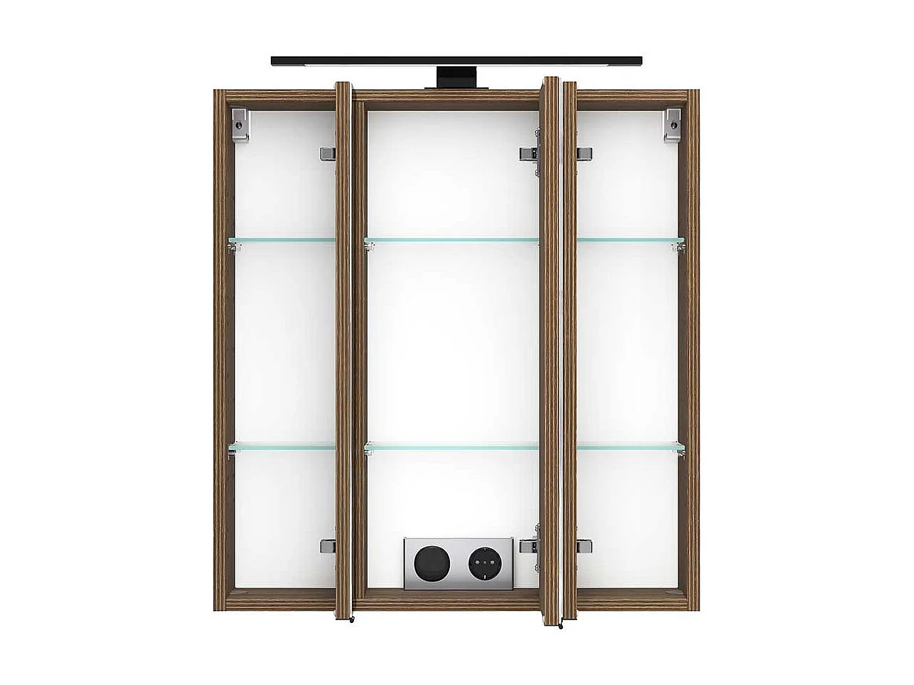 Badezimmerschrank Spiegelschrank Bad mit LED Beleuchtung in Eiche dunkel