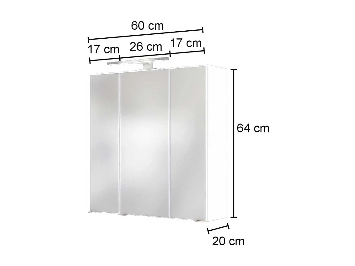 Bad Spiegelschrank in Anthrazit 3-türig