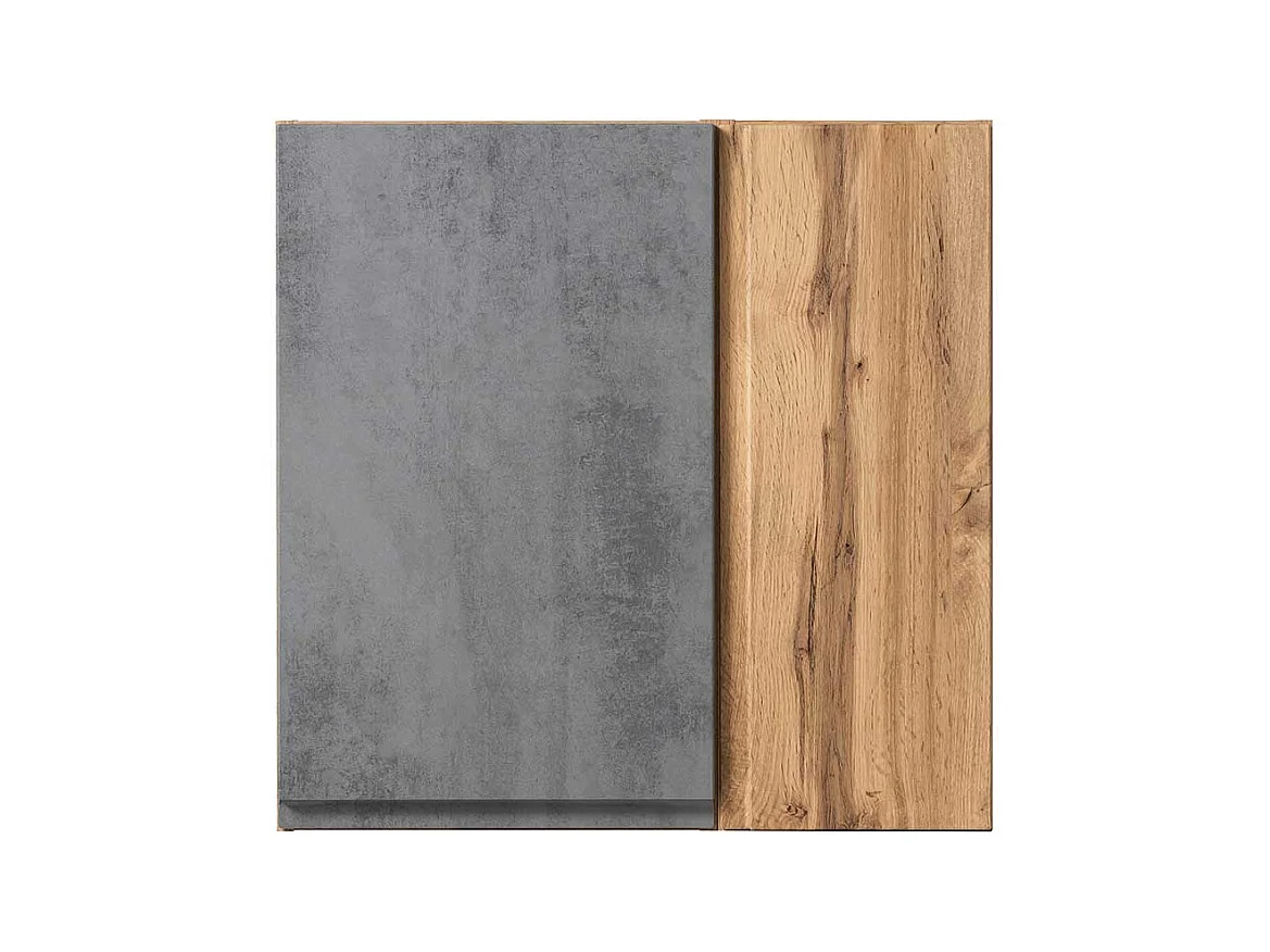 Badezimmer Hängeschrank in Wildeichefarben & Beton Grau Made in Germany