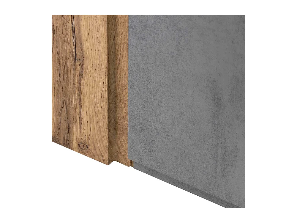 Badezimmer Hängeschrank in Wildeichefarben & Beton Grau Made in Germany