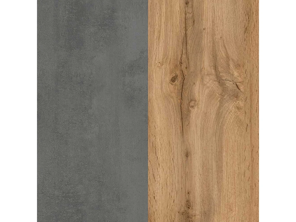 Badezimmer Hängeschrank in Wildeichefarben & Beton Grau Made in Germany