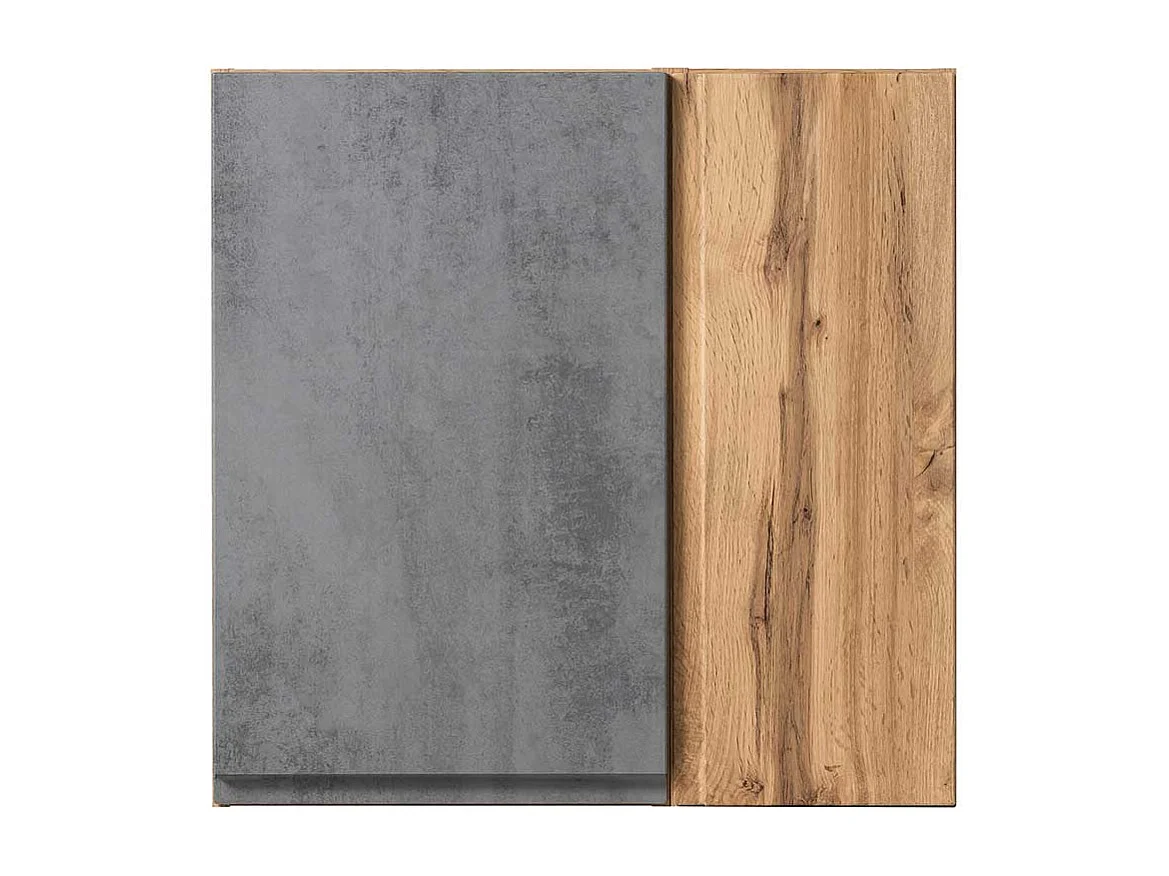 Badezimmer Hängeschrank in Wildeichefarben & Beton Grau Made in Germany