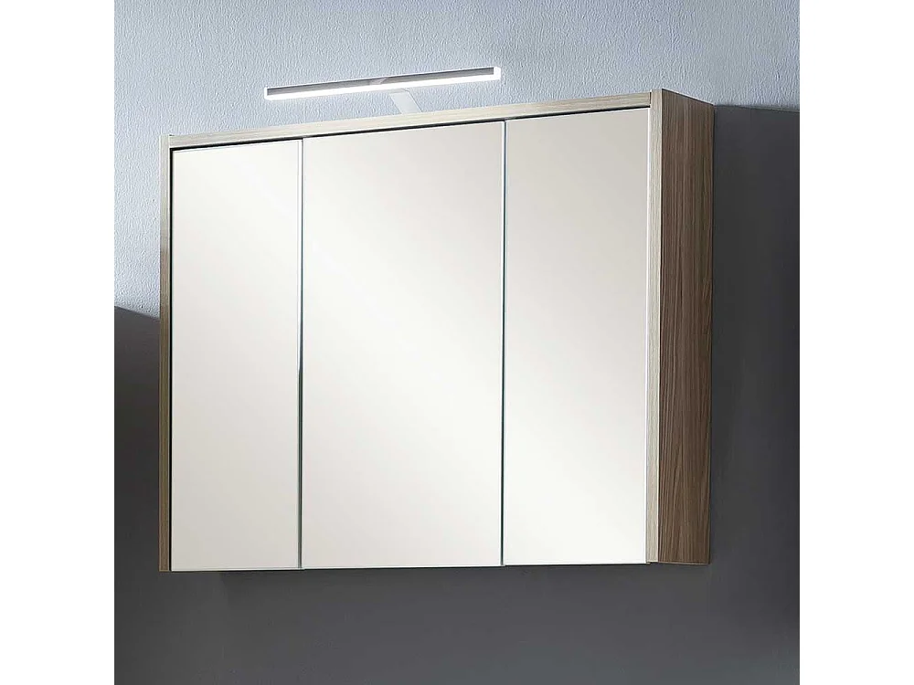 Badezimmer Spiegelschrank in Eiche hell 3 türig Made in Germany