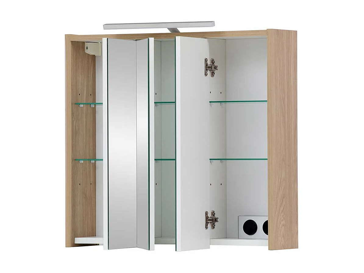 Badezimmer Spiegelschrank in Eiche hell 3 türig Made in Germany