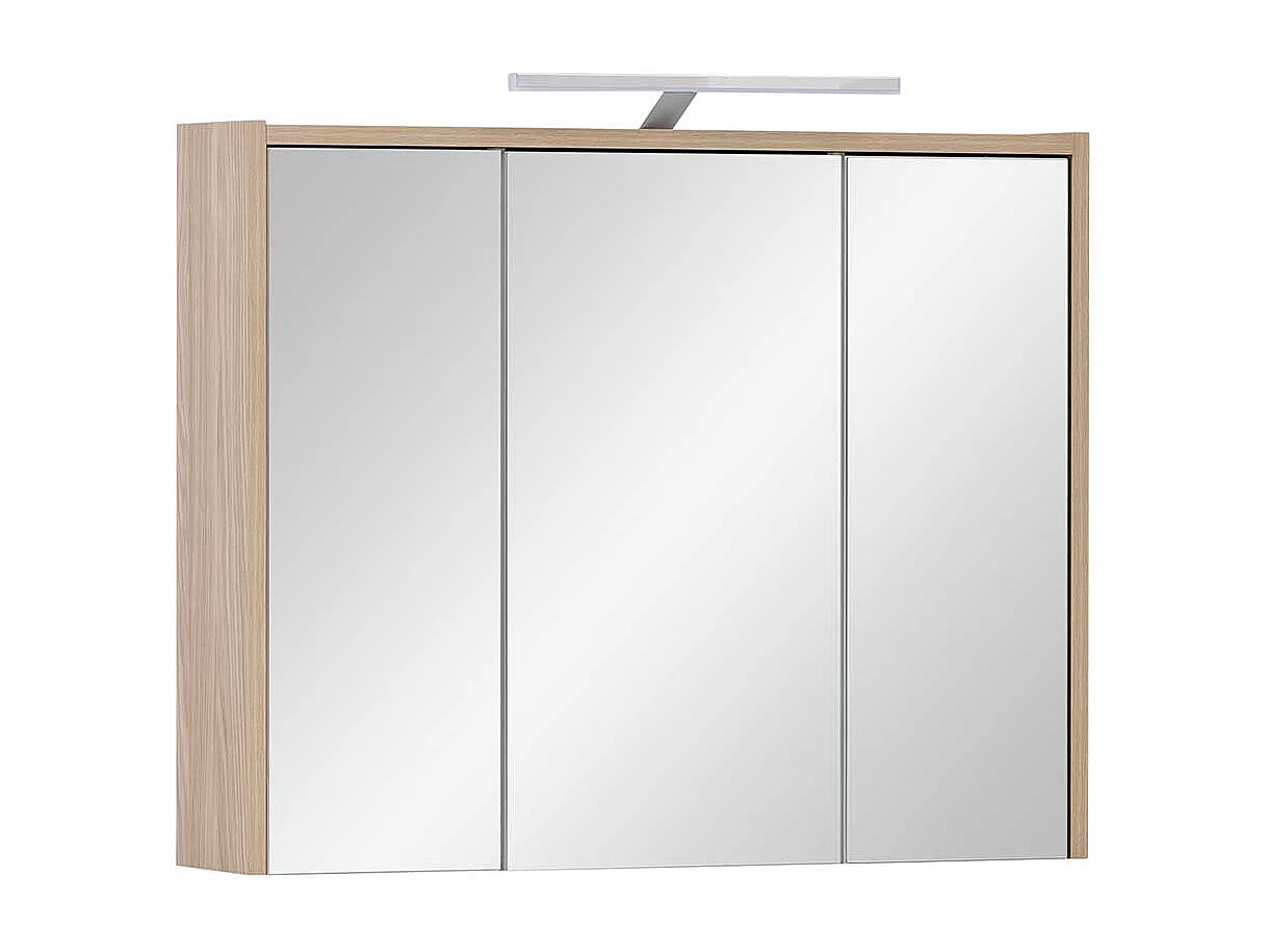 Badezimmer Spiegelschrank in Eiche hell 3 türig Made in Germany