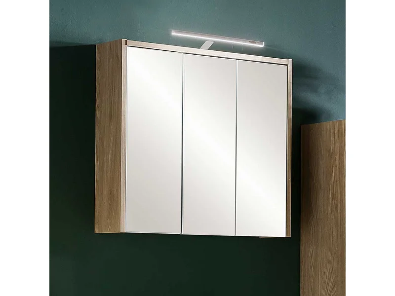 Badezimmer Spiegelschrank in Eiche hell 3 türig Made in Germany