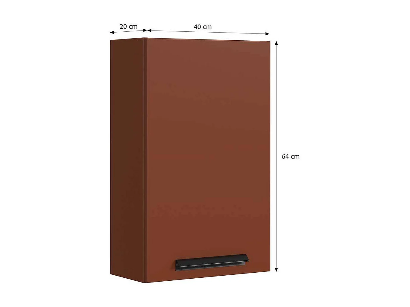 Badezimmerschrank Hängeschrank Bad in Dunkelrot 64 cm hoch