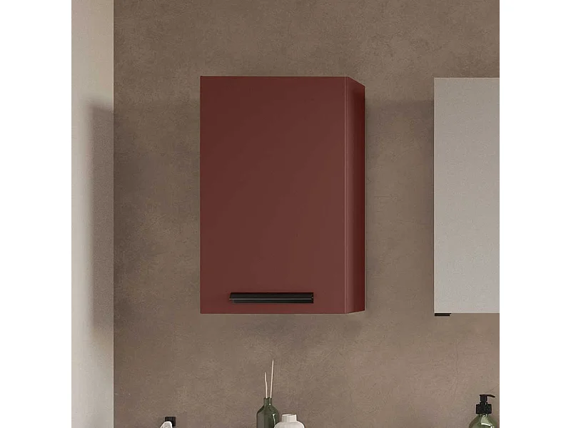 Badezimmerschrank Hängeschrank Bad in Dunkelrot 64 cm hoch