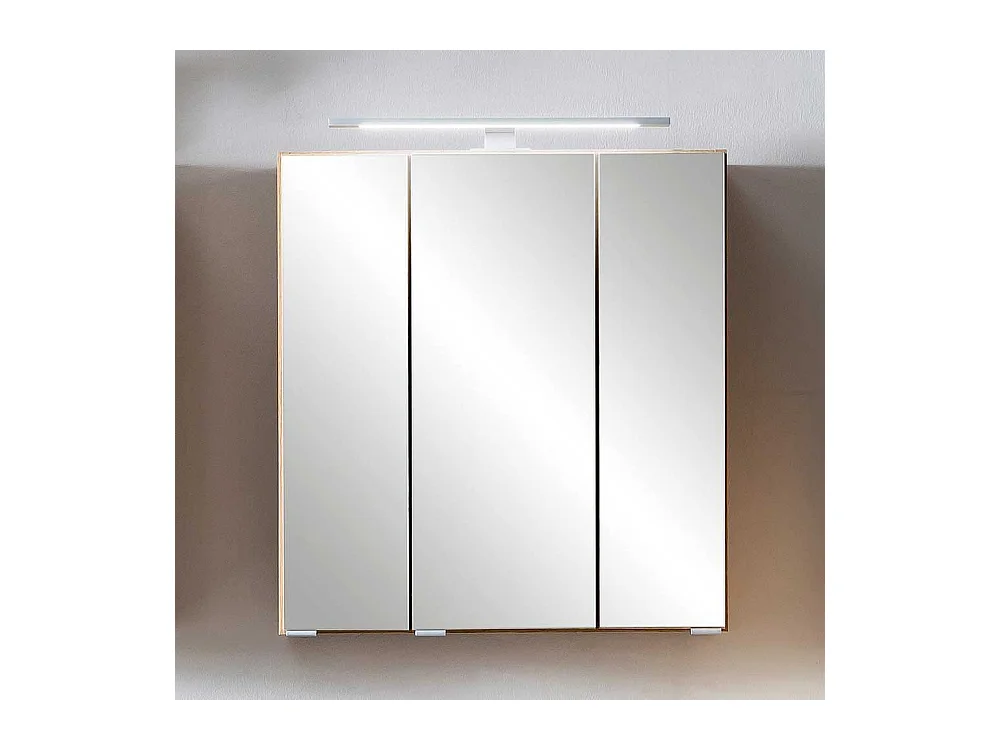 3 D Badezimmer Spiegelschrank Wildeiche Optik Korpus drei Türen