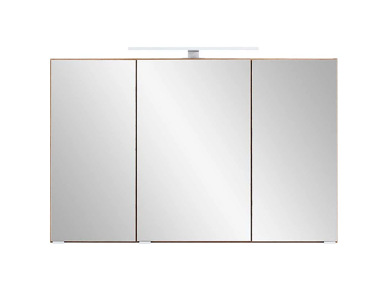 3 D Badezimmer Spiegelschrank Wildeiche Optik Korpus drei Türen