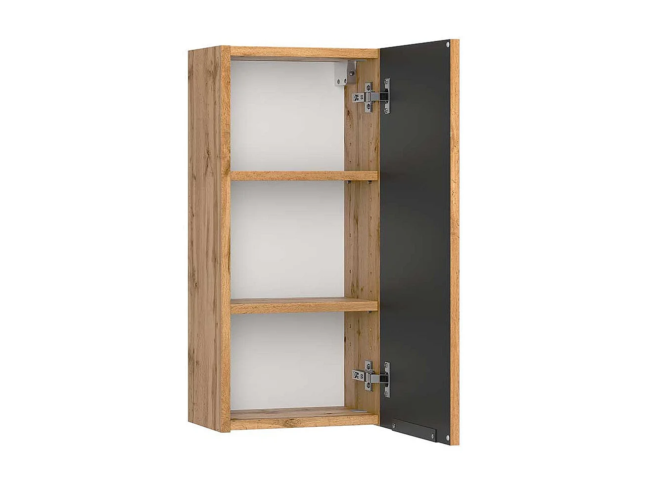 Bad Oberschrank in Wildeichefarben & Schwarz Made in Germany