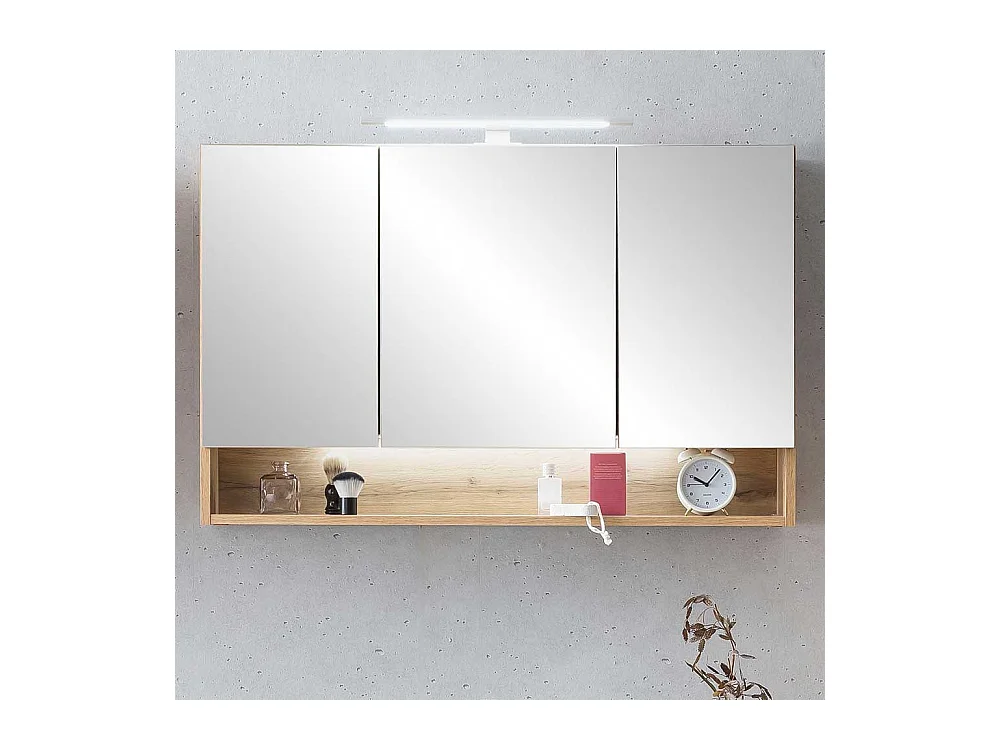 3D Badspiegelschrank in Wildeichefarben Made in Germany