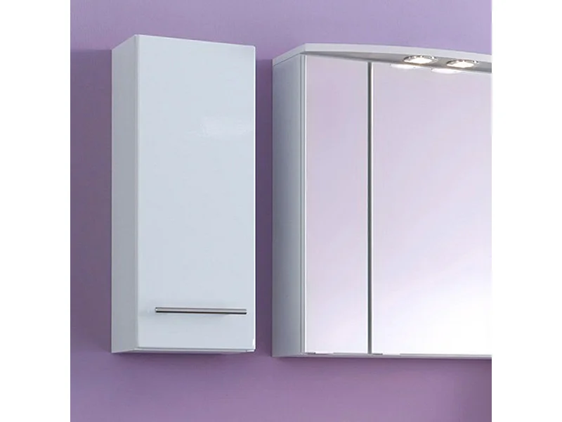 Hängeschrank mit Melaminbeschichtung Weiß Hochglanz