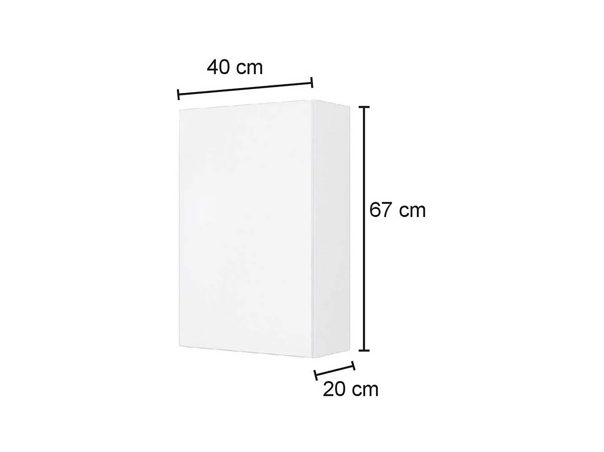 Bad Hängeschrank in Weiß und Wildeiche Optik 40 cm breit