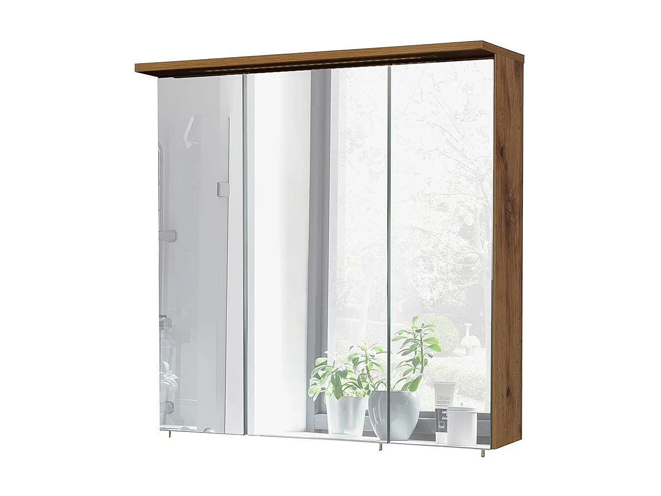 Badezimmer Spiegelschrank in Wildeichefarben 3 türig