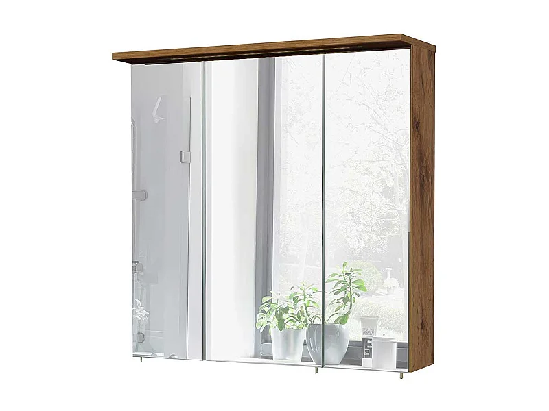 Badezimmer Spiegelschrank in Wildeichefarben 3 türig