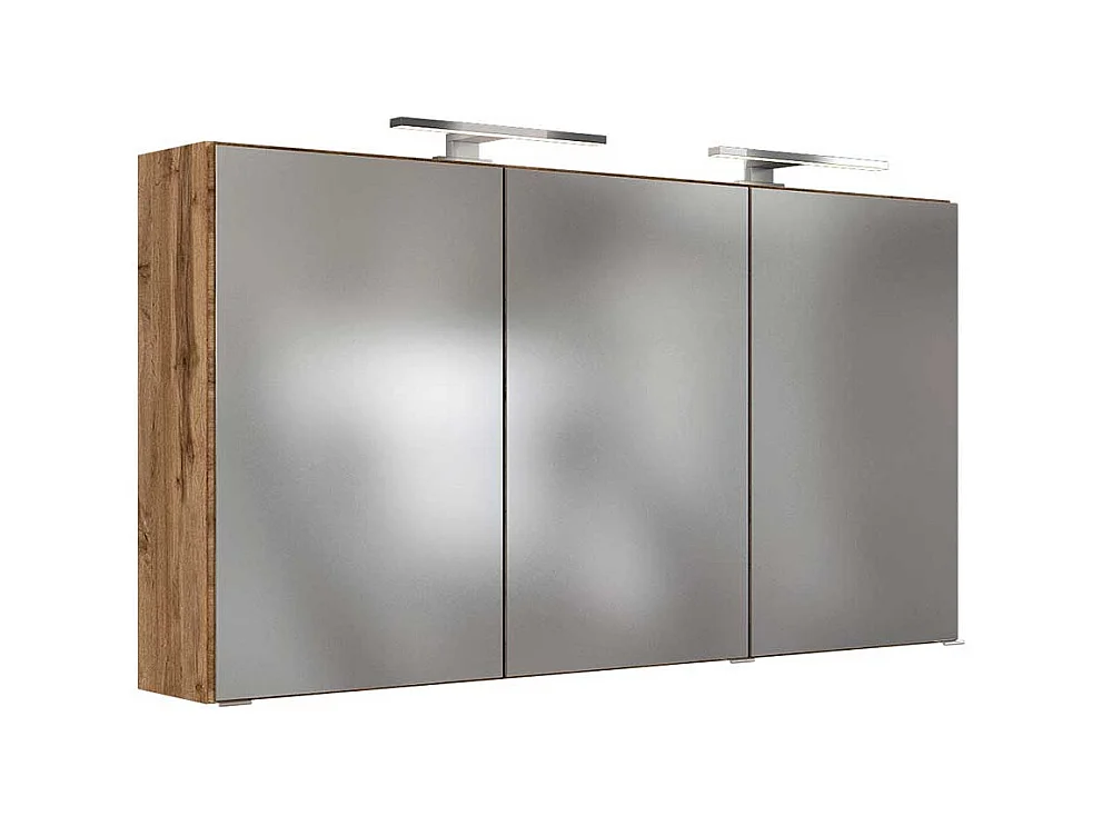 Lichtspiegelschrank in Wildeichefarben 120 cm breit