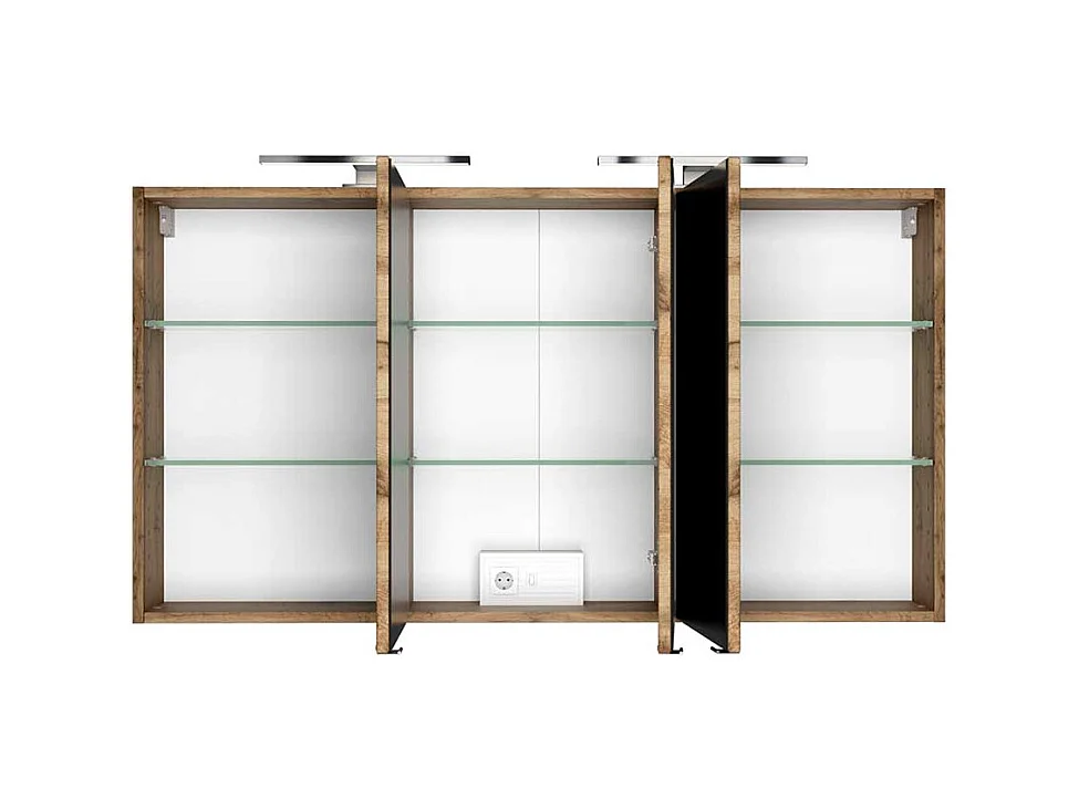 Lichtspiegelschrank in Wildeichefarben 120 cm breit