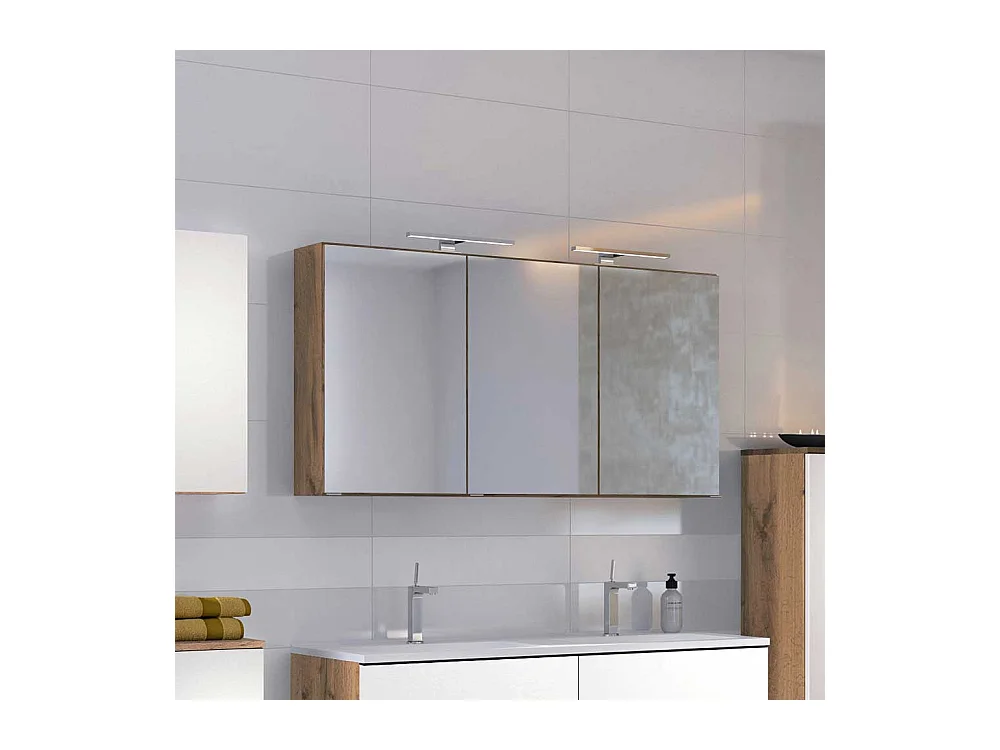 Lichtspiegelschrank in Wildeichefarben 120 cm breit