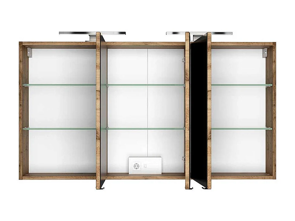 Lichtspiegelschrank in Wildeichefarben 120 cm breit