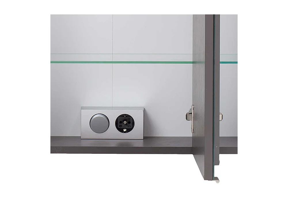 Lichtspiegelschrank in Eiche Grau 80 cm breit