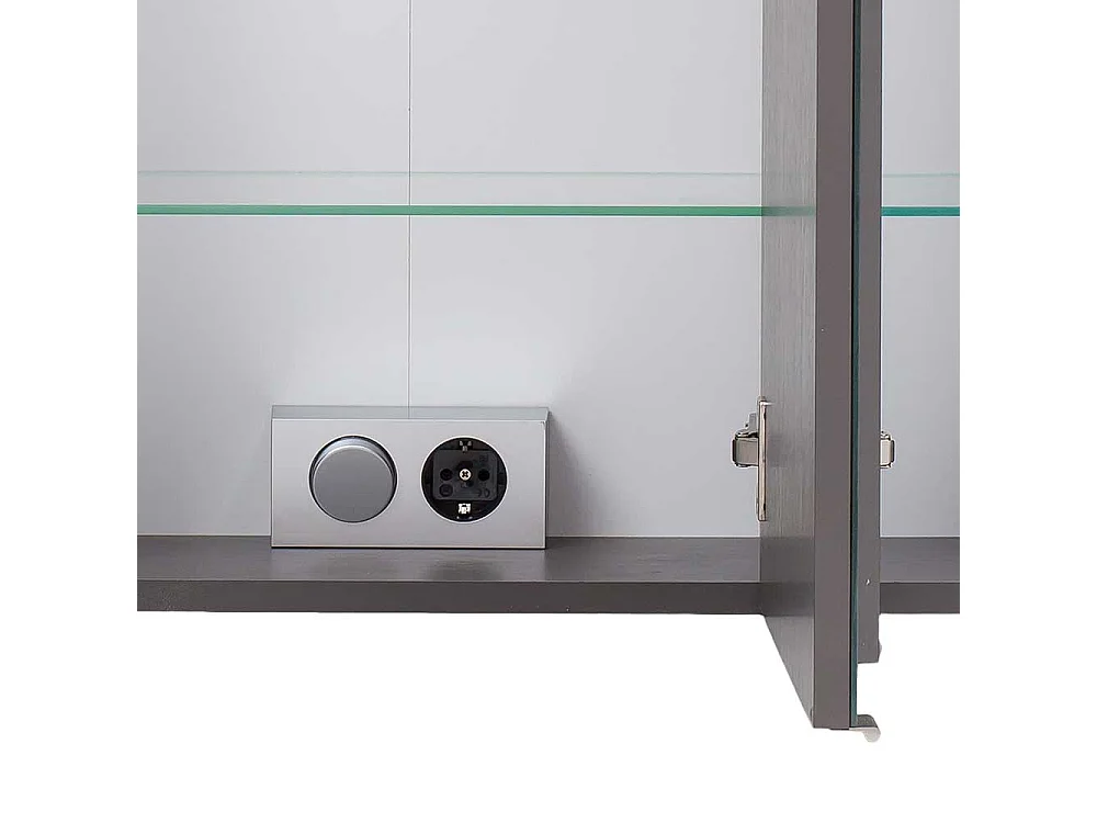 Lichtspiegelschrank in Eiche Grau 80 cm breit