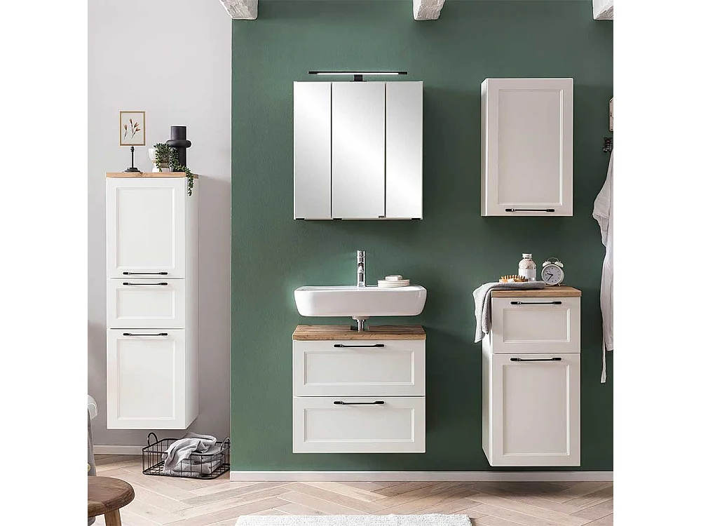 Hängeschrank Bad Badhängeschrank mit Metallgriff und Holzwerkstofftür