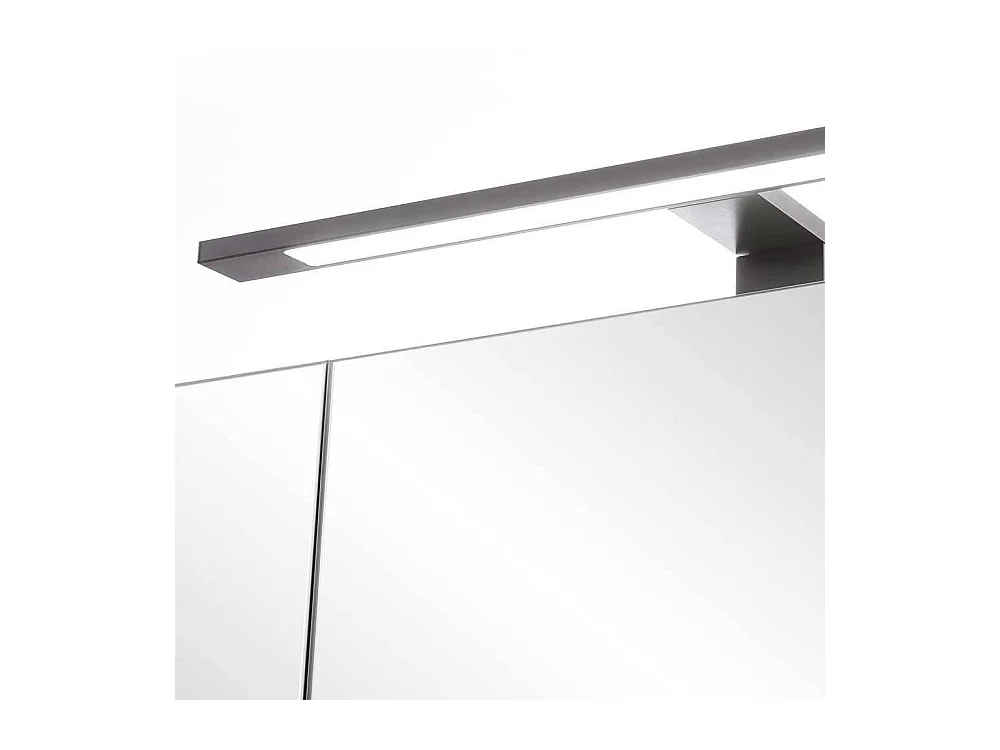 Spiegel Badezimmerschrank in Wildeichefarben drei Drehtüren