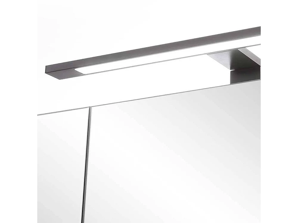 Spiegel Badezimmerschrank in Wildeichefarben drei Drehtüren